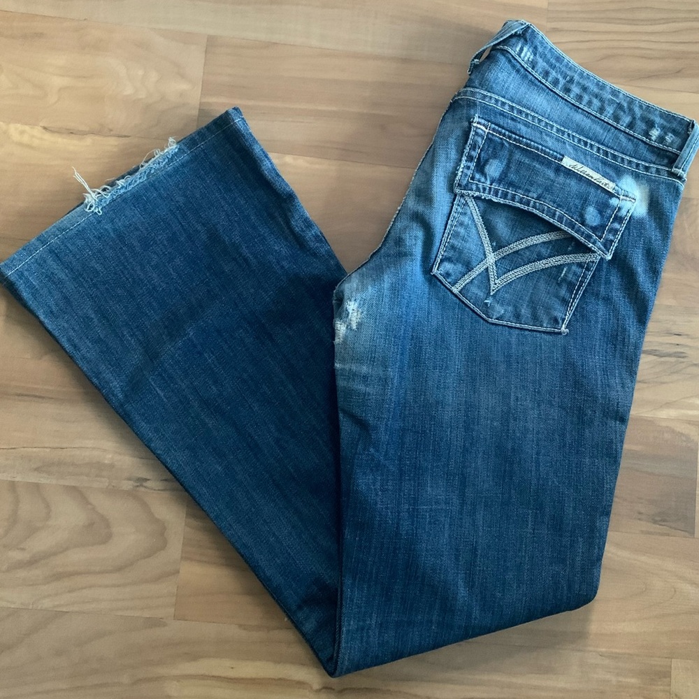 Distressed Belle Flared Jeans: William Rast